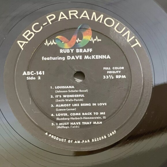 Ruby Braff (Vinyl, 1956) ABC Paramount ABC 141 VG+ RECORD ONLY Dave McKenna LP - Picture 6 of 6